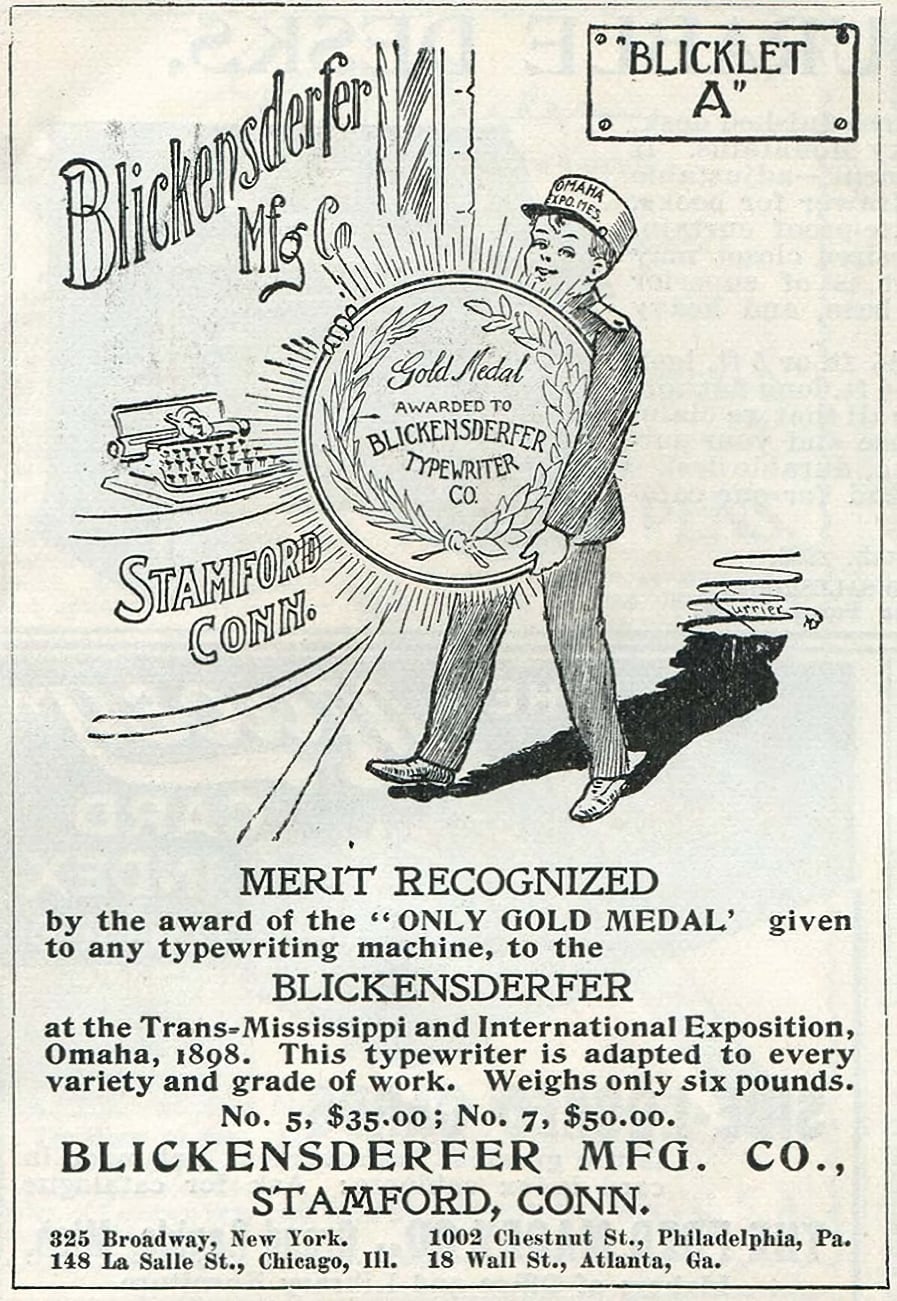 1899 Blickensderfer ad